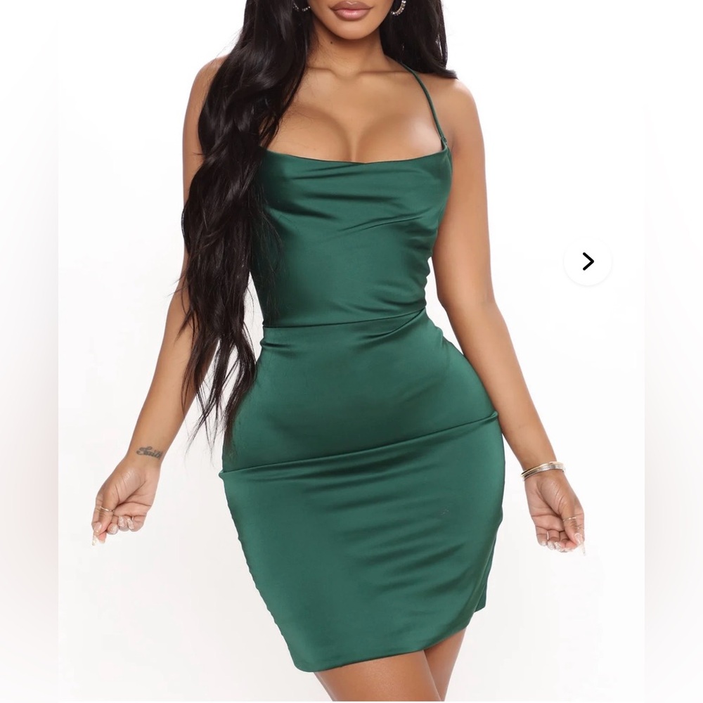 Fashion Nova Emerald Green Mini Dress